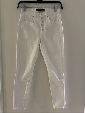 Veronica Beard White Debbie Skinny High Rise Button Fly Jeans Size 29